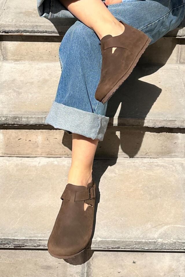 Oxford Hakiki Deri Mantar Taban Ortopedik Unisex Ayakkabı (Crazy Kahve)